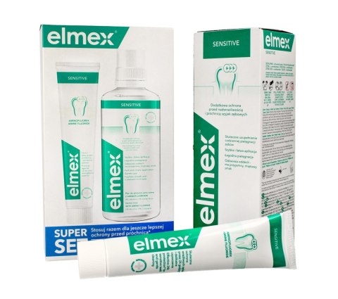 ELMEX/MERIDOL Elmex Sensitive Kaseta - Pasta do zębów 75ml + Płyn do płukania ust 400ml