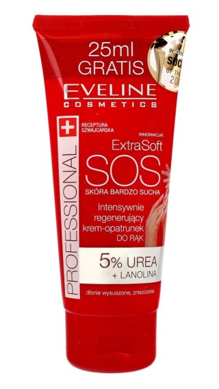 EVELINE EVELINE Extra Soft SOS Intensywnie regenerujący krem-opatrunek do rąk - 5% urea + lanolina 100 ml