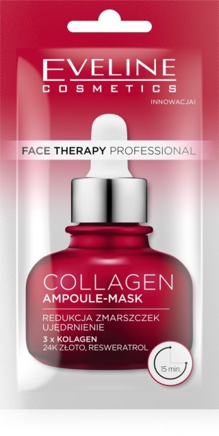 EVELINE EVELINE Face Therapy Professional Maska-ampułka redukująca zmarszczki i ujędrniająca z Kolagenem 8 ml