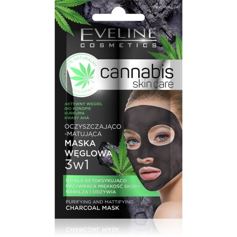 EVELINE Eveline Cannabis Skin Care Oczyszczająco-matująca maska węglowa 3w1 7 ml