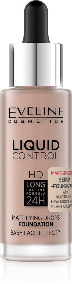 EVELINE KOLOROWKA EVELINE Liquid Control HD Podkład do twarzy nr 025 Light Rose 32 ml