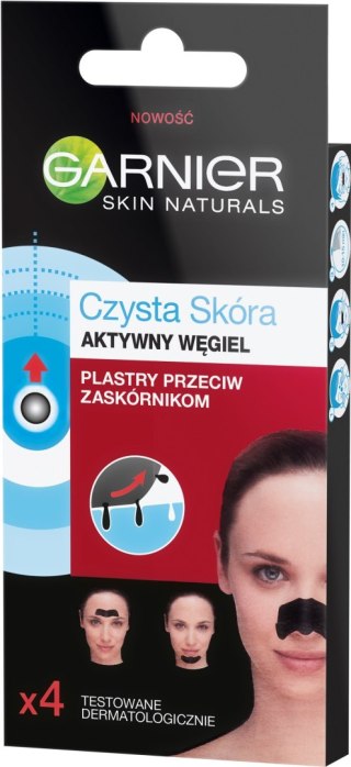 GARNIER Garnier Skin Naturals Czysta Skóra Aktywny Węgiel Plastry przeciw zaskórnikom 1op.-4szt