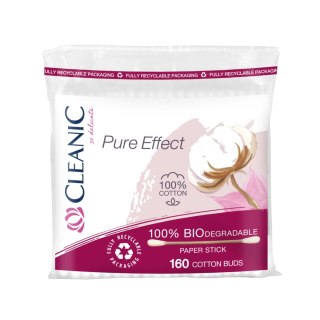 HARPER Cleanic Patyczki higieniczne Pure Effect -100% biodegradowalne 1op.-160szt (folia)