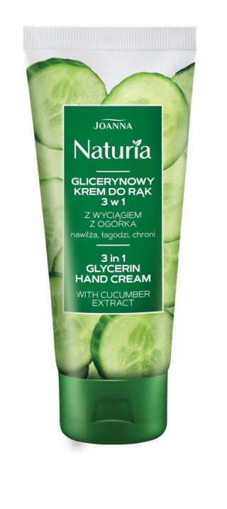 JOANNA JOANNA Naturia Glicerynowy krem do rąk 3w1 z wyciągiem z ogórka 100 g