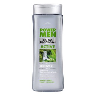 JOANNA JOANNA Power Men Żel pod prysznic 4w1 Active - Konopie i Wit. PP 300 ml