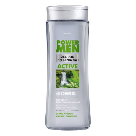 JOANNA JOANNA Power Men Żel pod prysznic 4w1 Active - Konopie i Wit. PP 300 ml