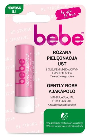 JOHNSON BEBE Pomadka ochronna Różana Pielęgnacja Ust z Olejkiem Migdałowym i Masłem Shea 4.9g