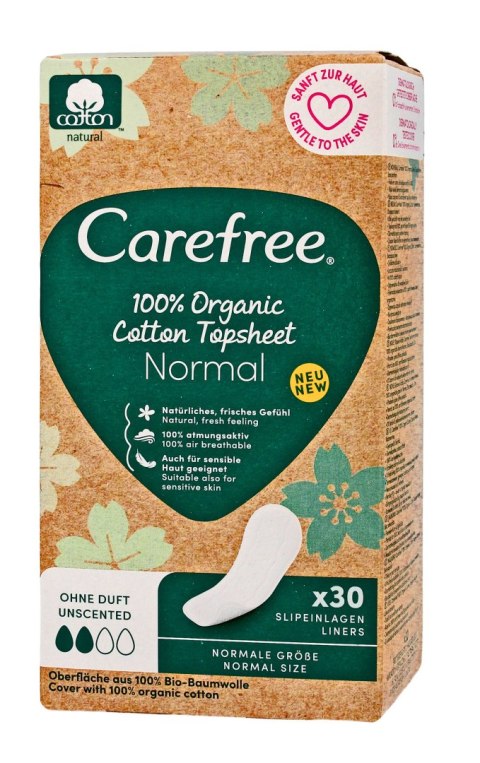 JOHNSON Carefree Cotton 100% Organic Wkładki higieniczne - normal 1op.-30szt