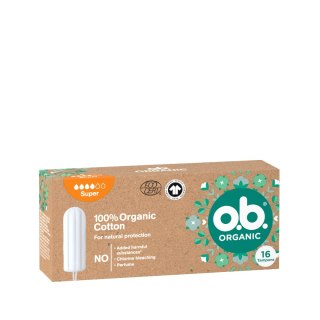 JOHNSON O.B.Organic Tampony Super - 100% Cotton 1op.16szt