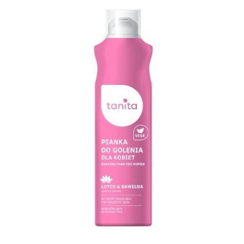 MIRACULUM TANITA Vegan Pianka do golenia dla kobiet do skóry wrażliwej Lotos & Bawełna 200ml