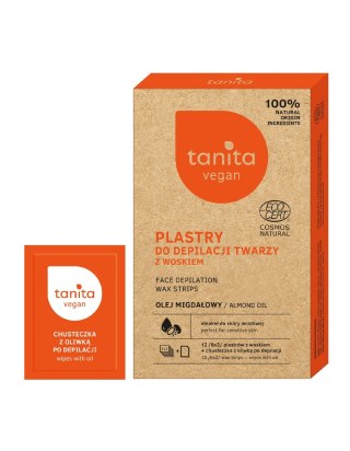 MIRACULUM TANITA Vegan Plastry do depilacji twarzy z woskiem i olejem migdałowym 1op.-12szt