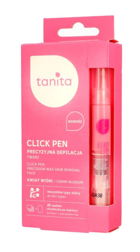 MIRACULUM Tanita Click Pen Aplikator z woskiem do precyzyjnej depilacji twarzy Kwiat Wiśni 3.6ml