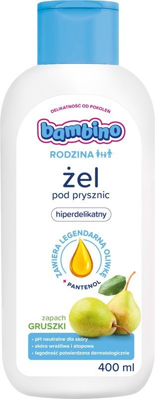 NIVEA BAMBINO Rodzina Żel pod prysznic hiperdelikatny o zapachu gruszki 400 ml