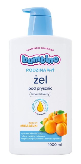 NIVEA BAMBINO Rodzina Żel pod prysznic hiperdelikatny o zapachu mirabelki 1000 ml