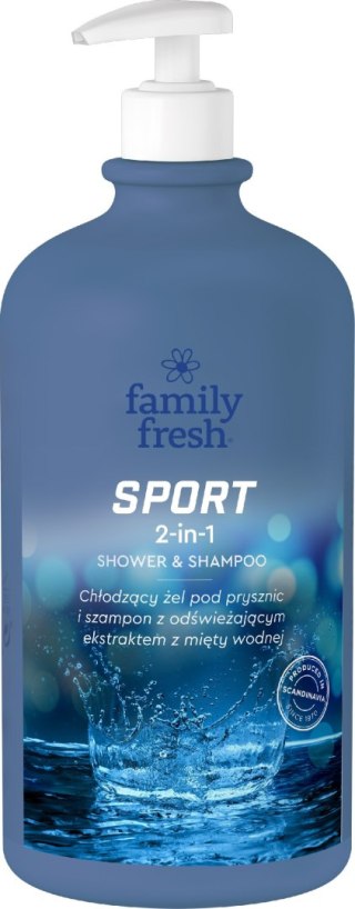 ORKLA FAMILY FRESH Chłodzący Żel pod prysznic 2in1 Sport 1000ml
