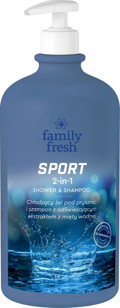 ORKLA FAMILY FRESH Chłodzący Żel pod prysznic 2in1 Sport 1000ml