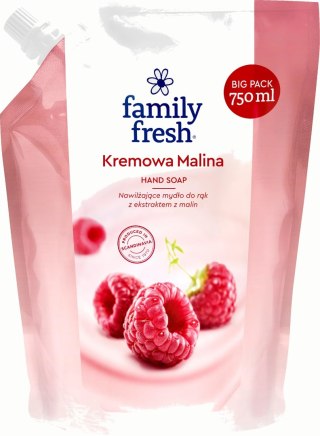ORKLA Family Fresh Nawilżające Mydło do rąk Kremowa Malina 750ml - zapas