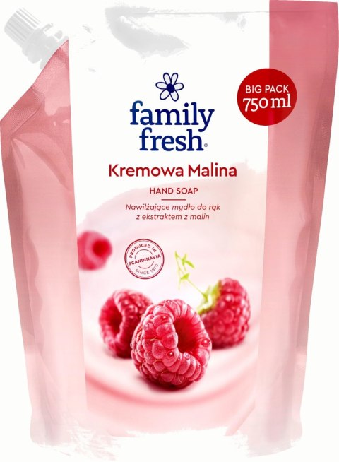 ORKLA Family Fresh Nawilżające Mydło do rąk Kremowa Malina 750ml - zapas