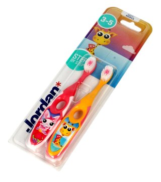 ORKLA Jordan Szczoteczka do zębów dla dzieci Step by Step 3-5 soft DUO - mix wzorów 1szt