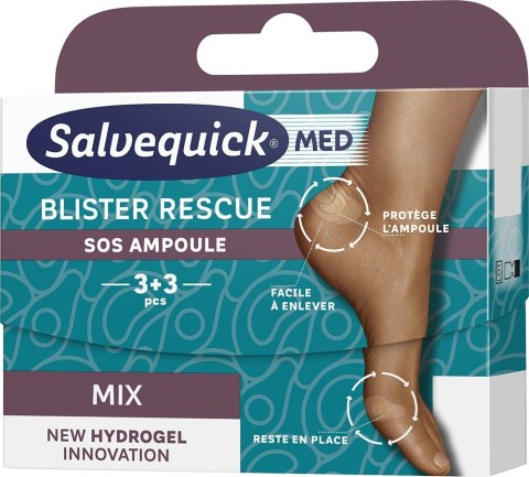 ORKLA Salvequick Med Blister Rescue Plastry na pęcherze 360 Protective Care - mix 1op.-6szt(3+3)
