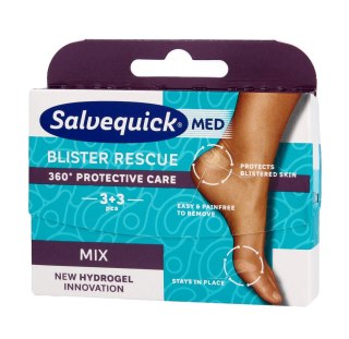 ORKLA Salvequick Med Blister Rescue Plastry na pęcherze 360 Protective Care - mix 1op.-6szt(3+3)