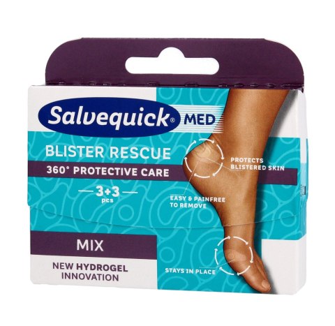 ORKLA Salvequick Med Blister Rescue Plastry na pęcherze 360 Protective Care - mix 1op.-6szt(3+3)