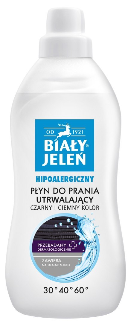 POLLENA Biały Jeleń Hipoalergiczny Płyn do prania utrwalający - czarny i ciemny kolor 1L