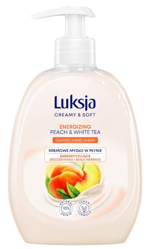 SARANTIS Luksja Creamy & Soft Energizujące Kremowe Mydło w płynie Brzoskwinia i Biała Herbata 500ml