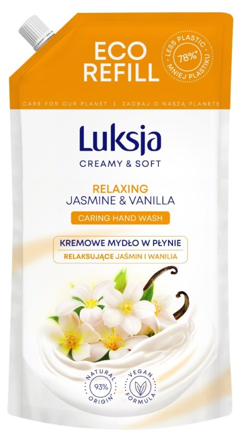 SARANTIS Luksja Creamy & Soft Relaksujące Kremowe Mydło w płynie Jaśmin i Wanilia 900ml - zapas