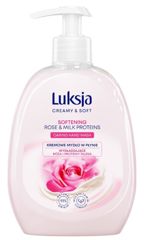 SARANTIS Luksja Creamy & Soft Wygładzające Kremowe Mydło w płynie Róża & Proteiny Mleka 500ml