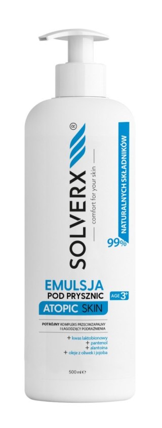 SOLVERX SOLVERX Atopic Skin Emulsja pod prysznic - łagodząca podrażnienia i przeciwzapalna 500ml