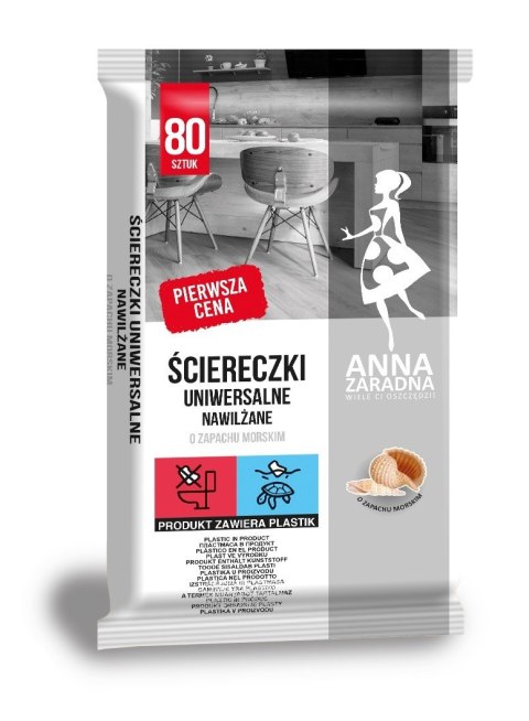 STELLA ANNA ZARADNA Ściereczki nawilżane uniwersalne - zapach morski 1op.-80szt