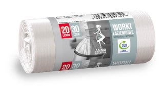 STELLA ANNA ZARADNA Worki łazienkowe białe 20L 1op-30szt