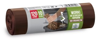 STELLA ANNA ZARADNA Worki na śmieci do segregacji odpadów BIO 120L 1op.-10szt. brązowe