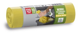 STELLA ANNA ZARADNA Worki na śmieci do segregacji odpadów PLASTIK I METAL 120L 1op.-10szt. żółte