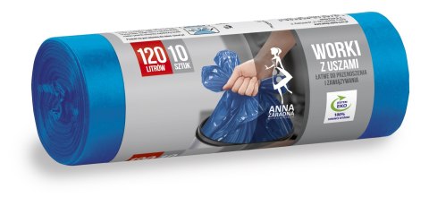 STELLA ANNA ZARADNA Worki na śmieci z uszami 120L 1op.-10szt. niebieskie