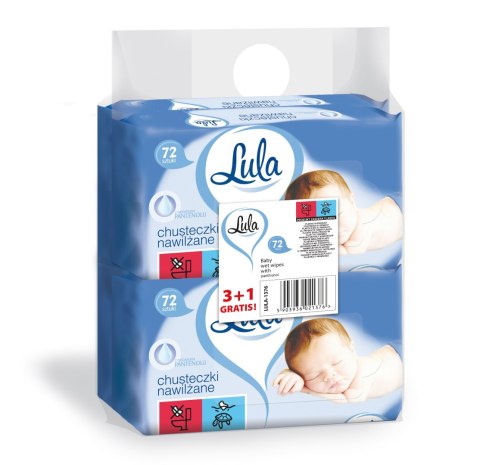 STELLA LULA Chusteczki nawilżane z Pantenolem 72szt 3+1 gratis