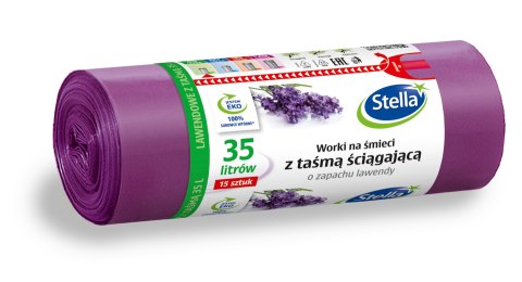 STELLA STELLA Worki na śmieci z taśmą ściągającą 35L - zapach lawendy 1op.15szt