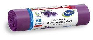 STELLA STELLA Worki na śmieci z taśmą ściągającą - zapach LAWENDY 60L 1op.-10szt.