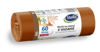 STELLA STELLA Worki z uszami do segregacji odpadów BIO 60L brązowe 1op.-14szt