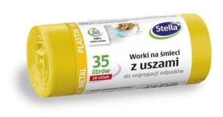 STELLA STELLA Worki z uszami do segregacji odpadów METAL PLASTIK 35L żółte 1op.-20szt.