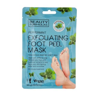 BEAUTY FORMULAS BEAUTY FORMULAS Foot Mask Złuszczająca Peelingująca Maska do stóp z miętą pieprzową - 1 para