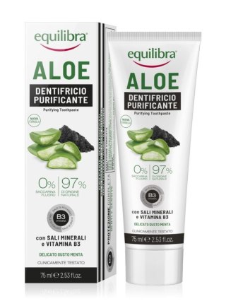 BEAUTY FORMULAS EQUILIBRA Aloe Pasta do zębów oczyszczająca z aktywnym węglem 75ml