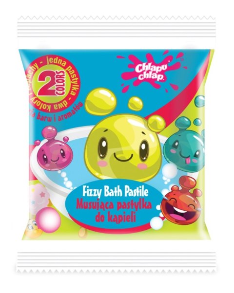 CHLAPU CHLAP CHLAPU CHLAP Dwukolorowa Musująca Pastylka do kąpieli - guma balonowa i wata cukrowa 1szt
