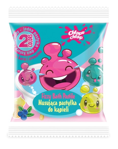 CHLAPU CHLAP CHLAPU CHLAP Dwukolorowa Musująca Pastylka do kąpieli - jagoda i lody waniliowe 1szt