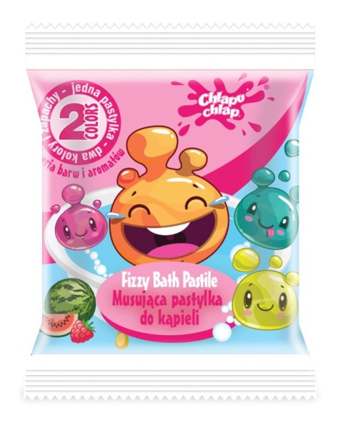 CHLAPU CHLAP CHLAPU CHLAP Dwukolorowa Musująca Pastylka do kąpieli - malina i arbuz 1szt