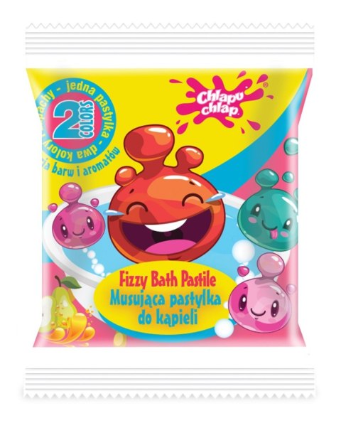 CHLAPU CHLAP CHLAPU CHLAP Dwukolorowa Musująca Pastylka do kąpieli - oranżada i gruszka 1szt