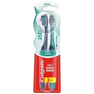 COLGATE COLGATE Szczoteczka do zębów 360 Deep Clean 1+1 gratis - medium 1op.-2szt