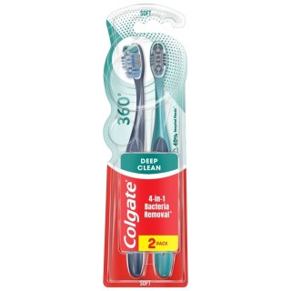 COLGATE COLGATE Szczoteczka do zębów 360 Deep Clean 1+1 gratis - soft 1op.-2szt