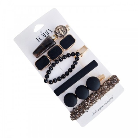 ECARLA ECARLA Zestaw 6 sztuk zdobionych eleganckich Spinek do włosów SP255CZ